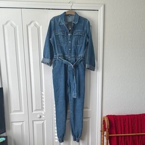 Fashion Nova Blue Denim Jumpsuit
